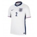 Camiseta Inglaterra Kyle Walker #2 Primera Equipación Replica Eurocopa 2024 mangas cortas